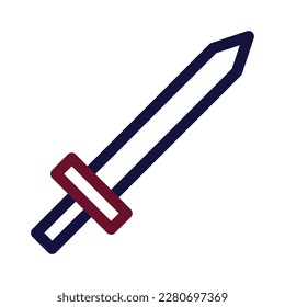 icono de la espada duocolor estilo maroon color de la marina ilustración militar vector elemento del ejército y símbolo perfecto. Signo de icono de la colección moderna para la web.