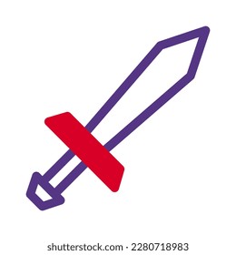 sword icon duotone style duotone red purple colour military illustration vector army element and symbol perfect. Icon sign from modern collection for web.