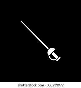 The sword icon. Epee symbol. Flat Vector illustration