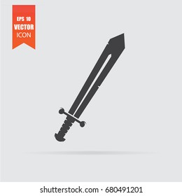 Sword icon in flat style isolated on grey background. For your design, logo. Vector illustration.