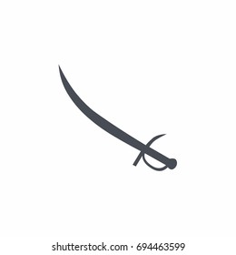 Sword  Icon flat style on white background vector illustration