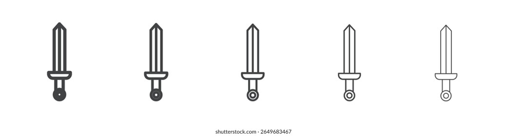 sword icon flat thin illustration symbol