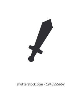 Sword icon. Game icon. Logo template. Medieval sword. Sword blade. Dagger sign. Weapon icon. Battle symbol. Attack sign. Ui elements. Button attack. HUD elements. Weapon button. Sword silhouette.