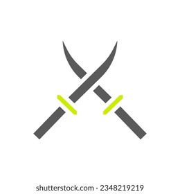 Sword icon gradient green blue colour military vector army element and symbol perfect.