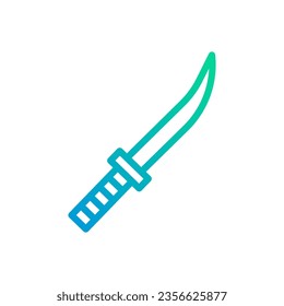 Icono de espada gradiente color azul verde elemento militar vector ejército y símbolo perfecto.
