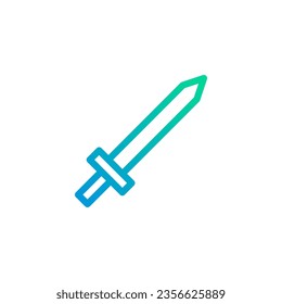 Sword icon gradient green blue colour military vector army element and symbol perfect.