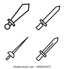 Schwert-Symbol-Illustration einzelne Vektorsymbol. einfaches Design für Grafiken, Logos, Websites, soziale Medien, Benutzeroberfläche, mobile Apps, EPS10