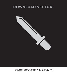 Sword icon illustration isolated vector sign symbol on black background