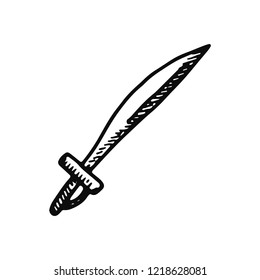 sword icon. isolated black object.
