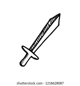 sword icon. isolated black object.