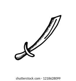 sword icon. isolated black object.