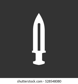 Sword icon isolated on black background. Sword vector logo. Flat design style. Modern vector pictogram for web graphics - stock vector