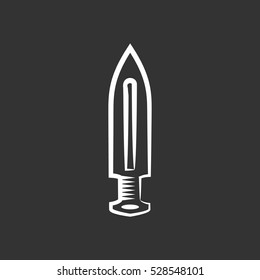 Sword icon isolated on black background. Sword vector logo. Flat design style. Modern vector pictogram for web graphics - stock vector