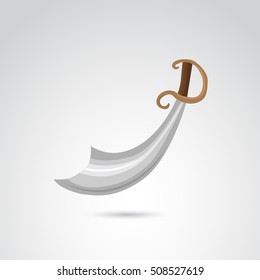 Sword icon isolated on neutral background. Vector art.