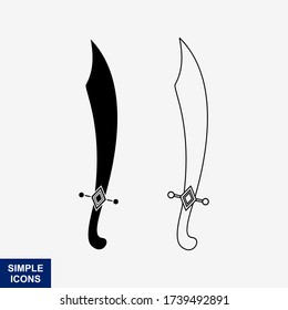 The sword icon is isolated on a white background.