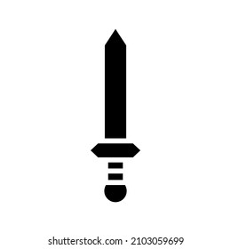 Icono de espada aislado en fondo blanco