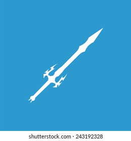 sword icon, isolated, white on the blue background. Exclusive Symbols 