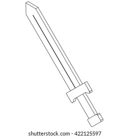 Sword icon, isometric 3d style