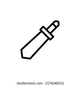 Sword Icon. Line Art Style Design Isolated On White Background