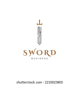 Plantilla de diseño de logotipo de icono de espada