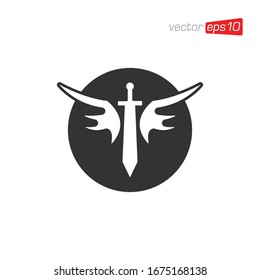 Vector de diseño de logotipo de icono de espada