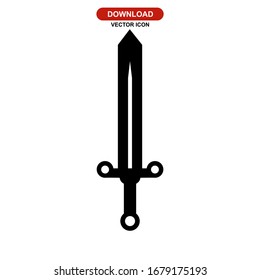 Schwertsymbol oder Logo einzeln auf Zeichen Vektorillustration Illustration - hochwertige Vektorsymbole in schwarzem Stil
