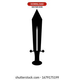 Schwertsymbol oder Logo einzeln auf Zeichen Vektorillustration Illustration - hochwertige Vektorsymbole in schwarzem Stil
