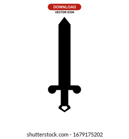 Schwertsymbol oder Logo einzeln auf Zeichen Vektorillustration Illustration - hochwertige Vektorsymbole in schwarzem Stil
