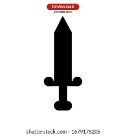 Schwertsymbol oder Logo einzeln auf Zeichen Vektorillustration Illustration - hochwertige Vektorsymbole in schwarzem Stil
