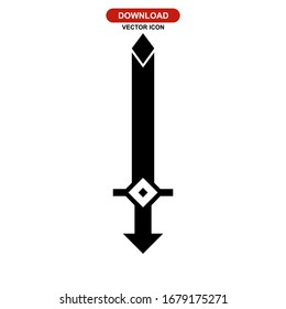 Schwertsymbol oder Logo einzeln auf Zeichen Vektorillustration Illustration - hochwertige Vektorsymbole in schwarzem Stil
