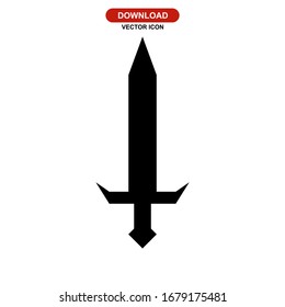 Icono de espada o logotipo símbolo de signo aislado ilustración vectorial - iconos vectoriales de estilo negro de alta calidad
