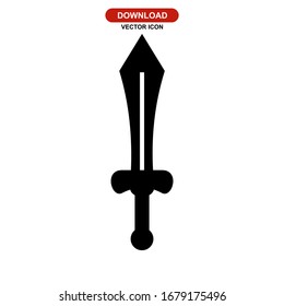 Schwertsymbol oder Logo einzeln auf Zeichen, Vektorgrafik - hochwertige Vektorsymbole mit schwarzem Hintergrund
