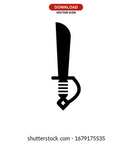 Icono de espada o logotipo símbolo de signo aislado ilustración vectorial - iconos vectoriales de estilo negro de alta calidad
