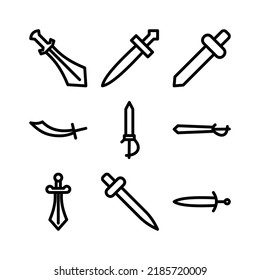 sword icon or logo isolated sign symbol vector illustration - high quality black style vector icons
