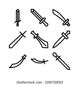 sword icon or logo isolated sign symbol vector illustration - high quality black style vector icons
