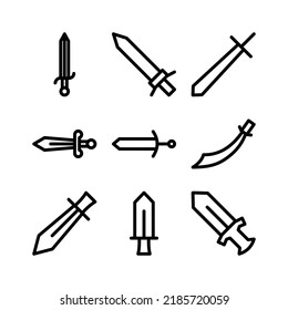 sword icon or logo isolated sign symbol vector illustration - high quality black style vector icons
