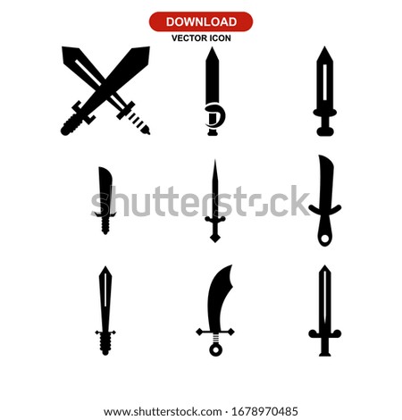 sword icon or logo isolated sign symbol vector illustration - Collection of high quality black style vector icons
