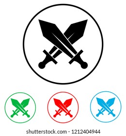 The sword icon logo on a white background