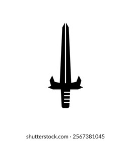 Sword icon logo silhouette design template isolated illustration