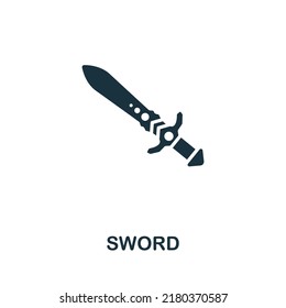 Icono de espada. Línea simple monocroma Icono de elemento de juego para plantillas, diseño web e infografías