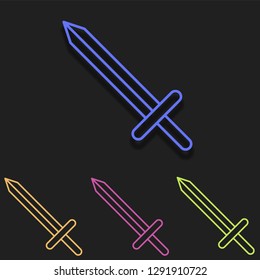 Sword icon in multi color. Simple glyph vector of Magic set for UI and UX, website or mobile application on white background