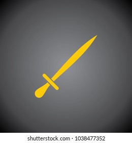 Sword icon on black background.
