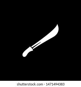 Sword Icon On Black Background. Black Flat Style Vector Illustration