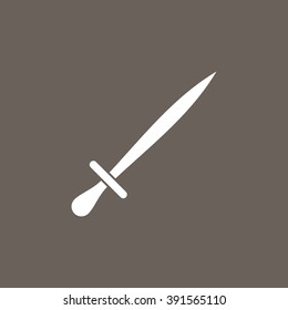 Sword Icon on Dark Gray Color. Eps-10.