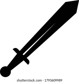 sword icon on transparent background. long roman sword sign. flat style.