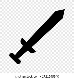 Icono de espada en cuadrícula transparente