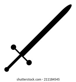Sword icon on white background. Vector illustration.