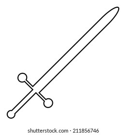 Sword icon on white background. Vector illustration.
