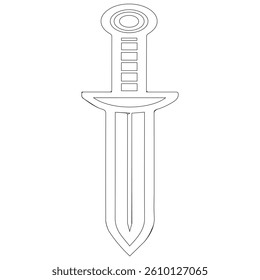 Sword icon. Outline illustration of sword vector icon for web design