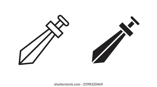 Sword icon outlined icon vector collection.